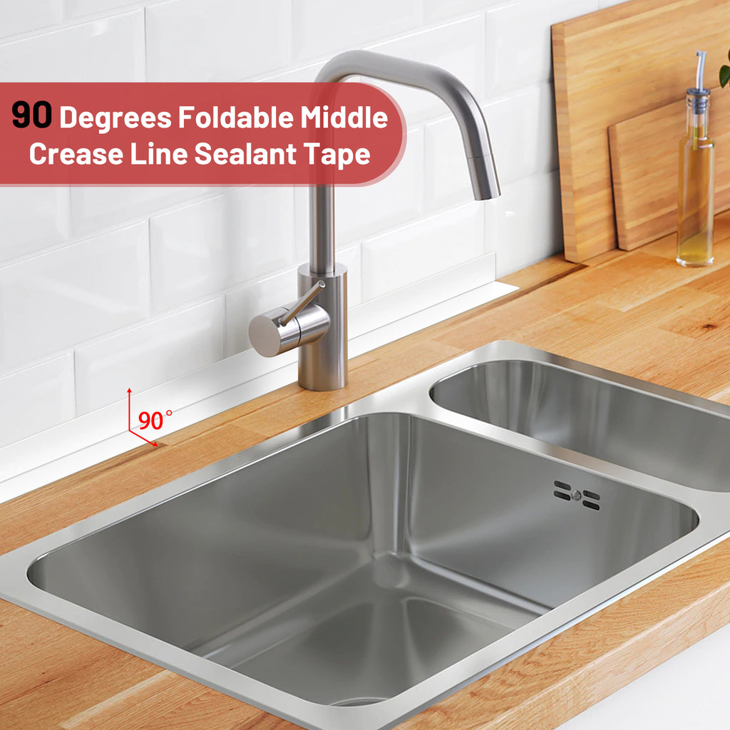 Bath Sealant Strip Self Adhesive, 3 Rolls Caulk Strip, Bathroom Sealant Tape White Waterproof, Bath Seal for Toilet, Bathtub, Shower, Sink, Wall Corner, Kitchen with Sealing Tool