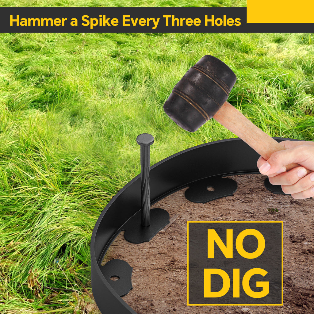 Fixmend Lawn Edging, 10m Garden Edging Border with 30 Pegs, Plastic Garden Borders Edging, Flexible for Flower Beds Edging, Grass Edging, Lawns and Paths